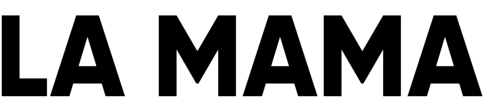 Logo of La Mama, featuring bold, uppercase lettering.